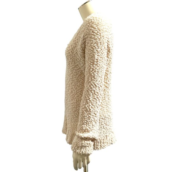 Almost Famous Polyester Acrylic Blend Long Sweater Cream V Neck Pullover Size L - Picture 5 of 8